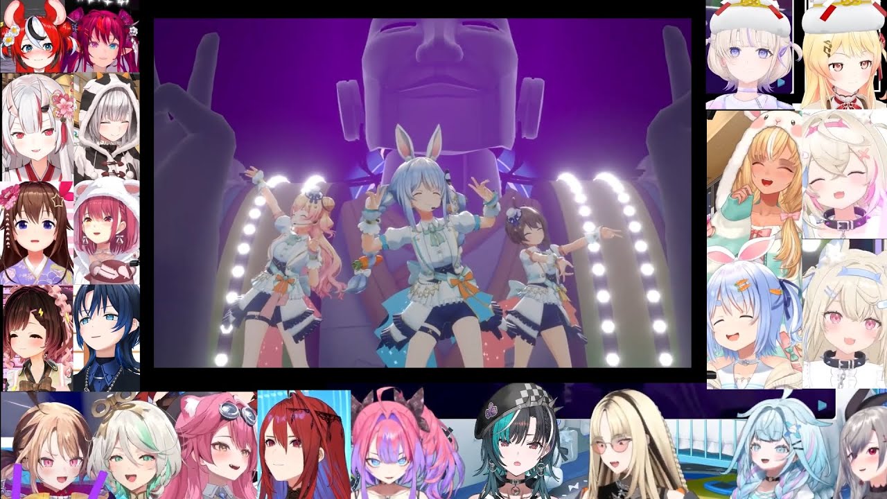 홀로 카운트다운 라이브 혼돈부기(混沌ブギ  / Konton Boogie) 멤버 반응 모음 [홀로라이브 / 나츠이로 마츠리, 우사다 페코라, 모모스즈 네네]