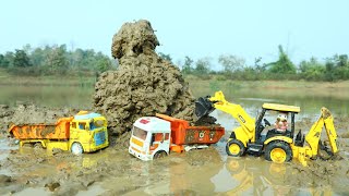 Jcb fully Loading Mud Ashok Leyland Truck | John Deere Tractor | Tata Truck | Mud Loading | CS Toy