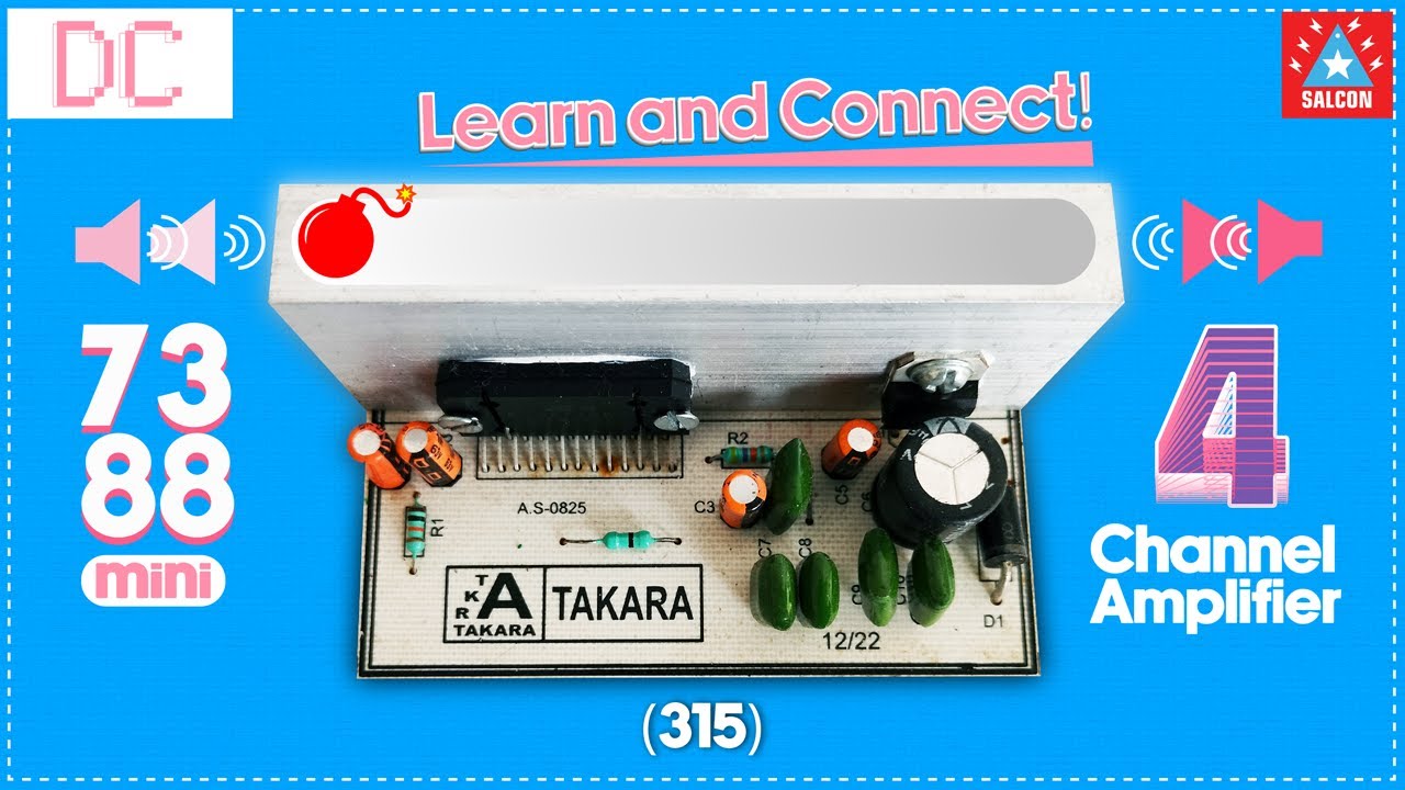 4 channel TDA7388 Amplifier Circuit Board (315) / Let's Connect! - YouTube