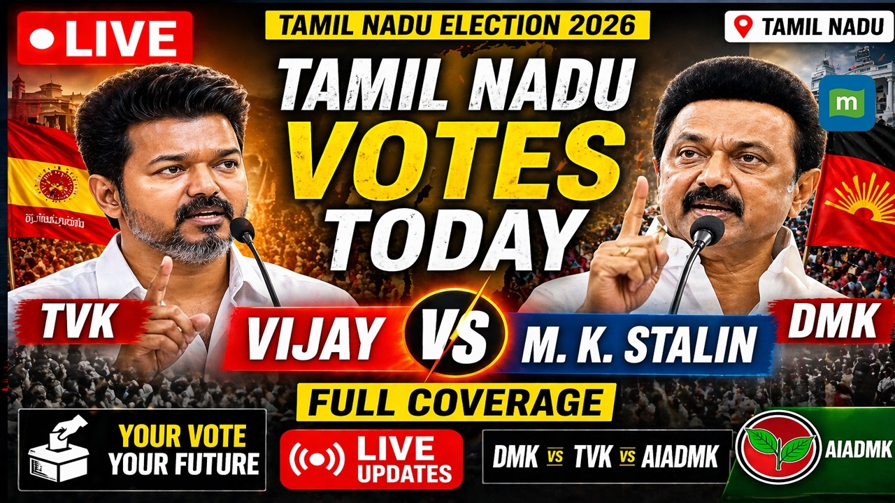 🔴Tamil Nadu Election 2026 LIVE: M. K. Stalin vs Vijay | DMK vs TVK vs ...
