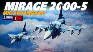 2 Turkish F-16 Vipers Vs 5 Greek Mirage 2000-5 BVR Engagement & Dogfight | DCS |