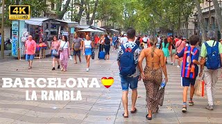 Las Ramblas Barcelona 4K Walking Tour