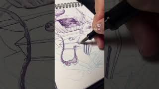 책거리 디저트, 바스크치즈케이크와 해파리, 만년필 드로잉 #fountainpen #drawing