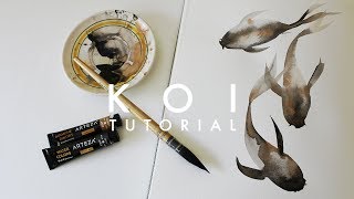 Learn to Watercolor Koi Fish! | simple tutorial