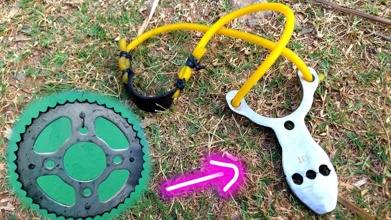 COMO FAZER ESTILINGUE com sucata de MOTOCICLETA (setra, atiradeira, baladeira, bodoque, fisga)