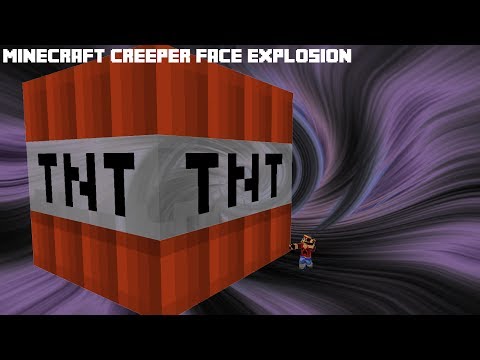 Minecraft: Giant Creeper Face Made Of Giant Tnt Blocks Explosion- 100000+ tnt (Big Explosion)