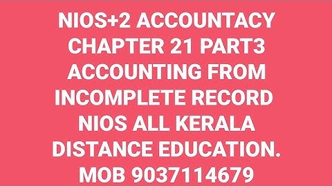 NIOS +2 ACCOUNTANCY CHAPTER 21 PART 3