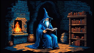 The wizard lit the fireplace...come in and Study in this peaceful room...