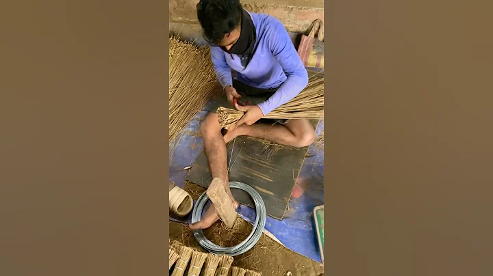 Easy technique  to Make stick broom || Broom Making || Coconut stick Broom #shortsvideo #shorts