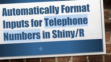 Automatically Format Inputs for Telephone Numbers in Shiny/R