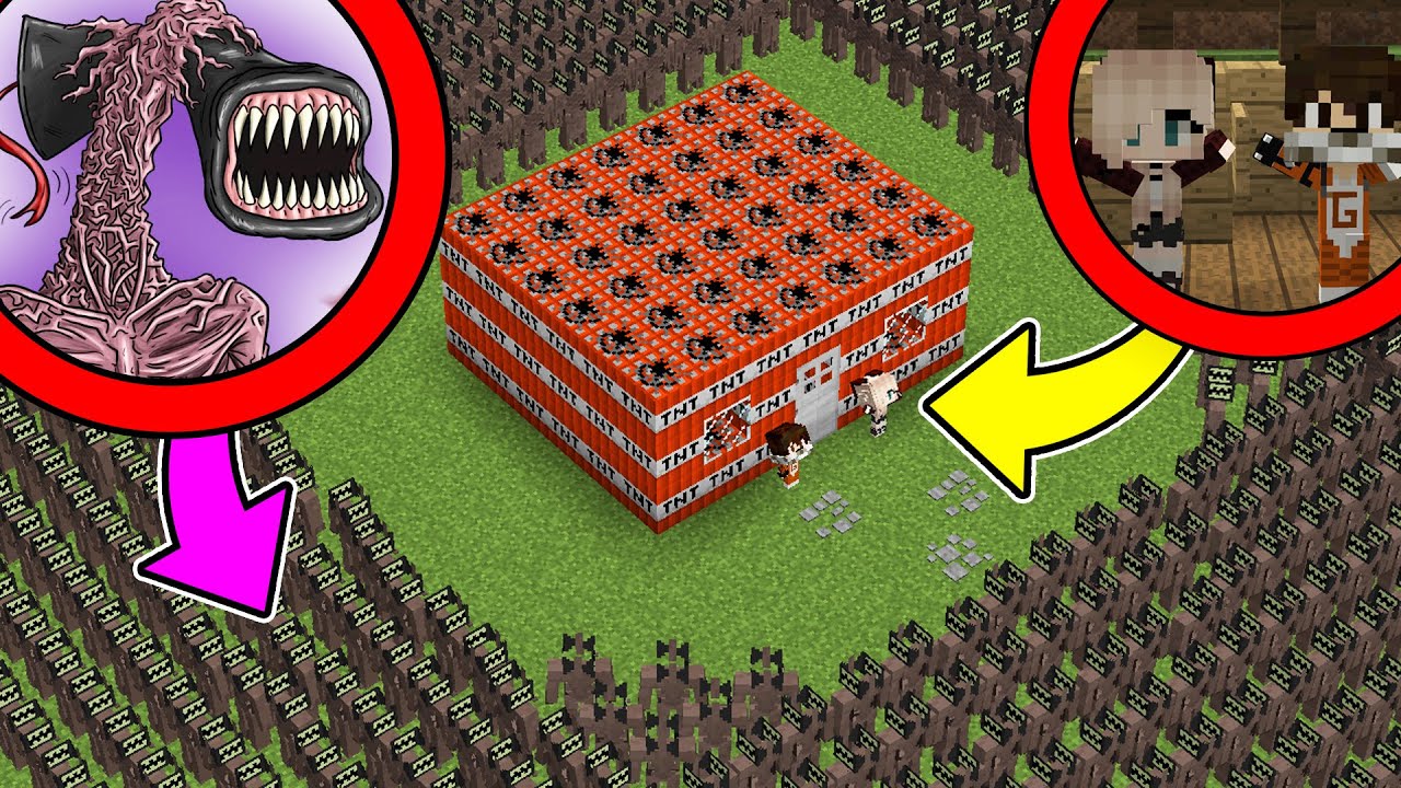 1 000 000 De Siren Head Vs Casa De Tnt Podremos Sobrevivir Minecraft Troll Pelicula Youtube