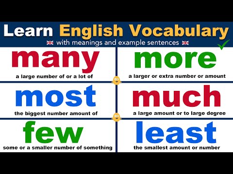 MUCH vs MANY: How to Use Many vs Much in Sentences - Love English  English  vocabulary words learning, English vocabulary words, English words