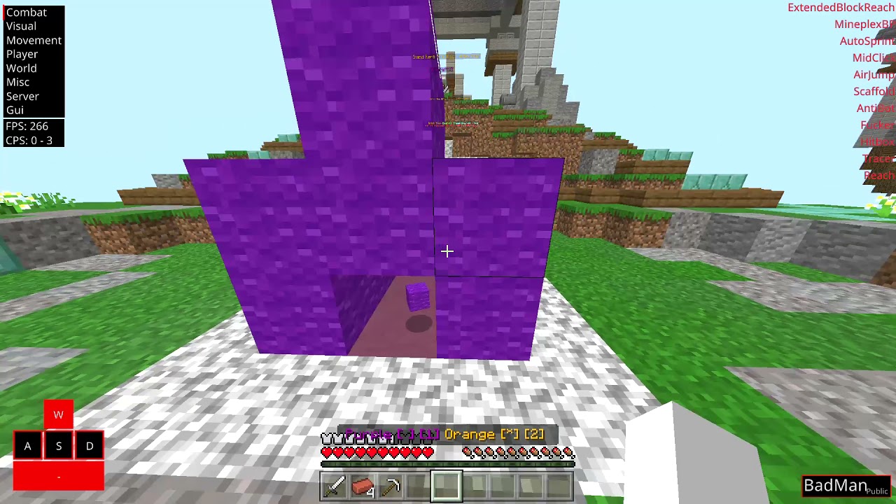 Hacking on Mineplex for 8 minutes without getting banned