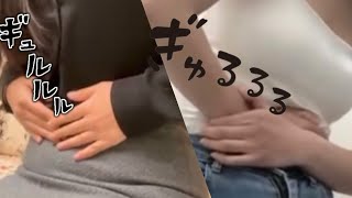 女の子のお腹はギュルギュルとものすごい音で鳴り響く腹痛 消化音 Asmr