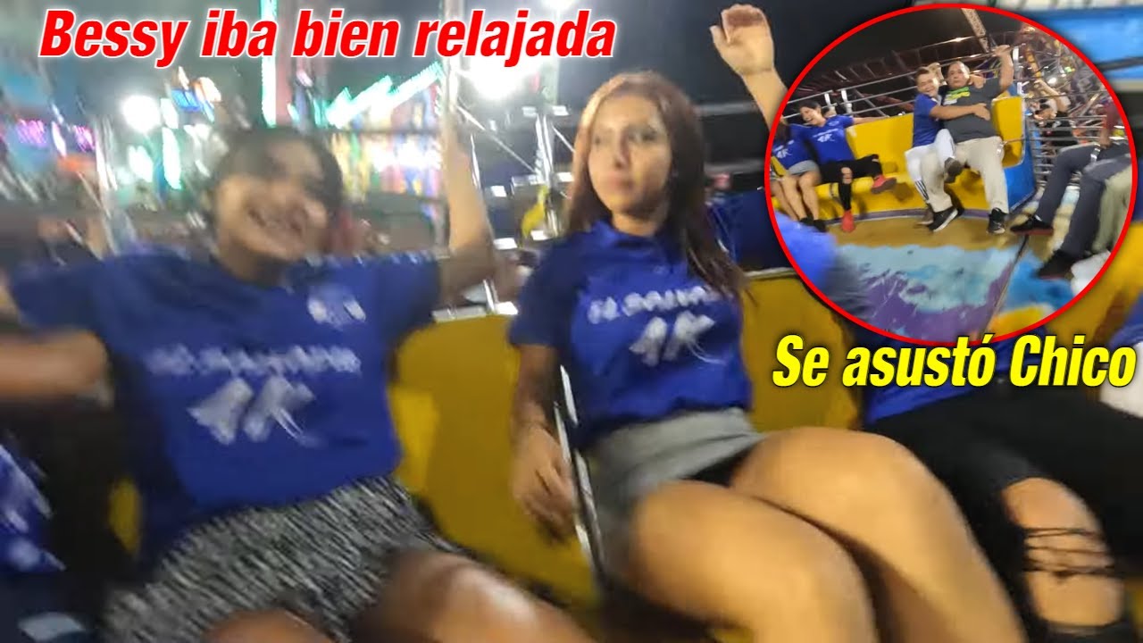 Aunque andaba en mini falda , Bessy no cayó y hasta modeló en el tagadá. Papysugar no soltó a Chico.