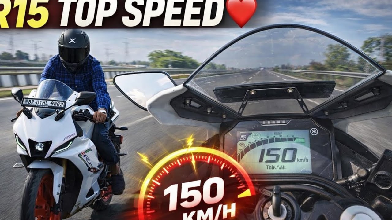 R15 top speed and shocking 😮,without track mode #trending #creator #vlogger 
