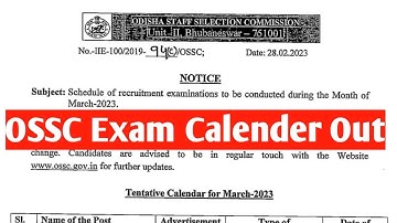 OSSC Exam Calendar Out // Ossc Important Update for all