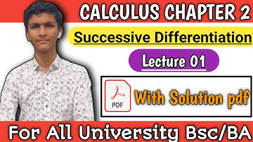 Successive Differentiation | B.A/B.Sc 1st Year | Ex. 2.1 Lec.1 In Hindi | Calculus