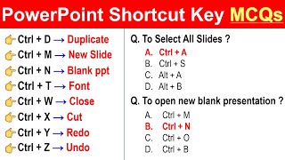 MS PowerPoint Shortcut Keys MCQs | For All Competitive Exams and Interviews screenshot 4