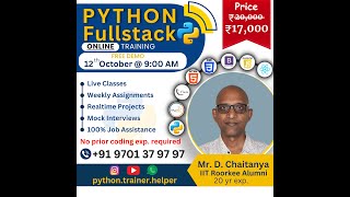 Batch-61: PYTHON Full Stack Online Training - Demo class -3