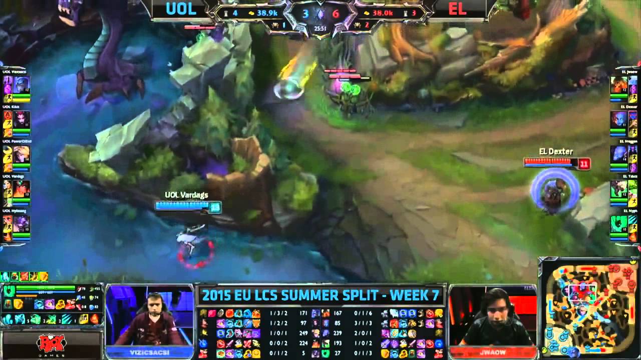 Unicorns of Love vs Elements   League Of Legends   EU LCS 2015 Summer W7D2