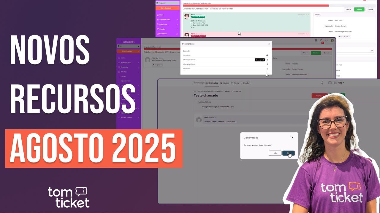 Novos Recursos TomTicket - Agosto de 2025