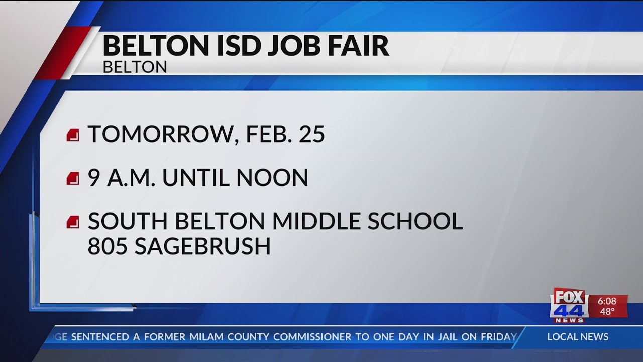 Belton ISD hiring for all postitions at job fair YouTube