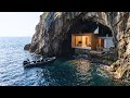 This man Built a SECRET HOUSE inside an COSTAL CAVE  — Building a house in the Remote Island (ASMR)