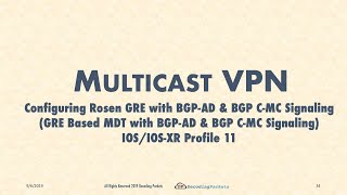 MVPN Video 18 - Rosen GRE with BGP A-D and C-MC (Profile 11) Configuration on IOS and IOS-XR Routers screenshot 2