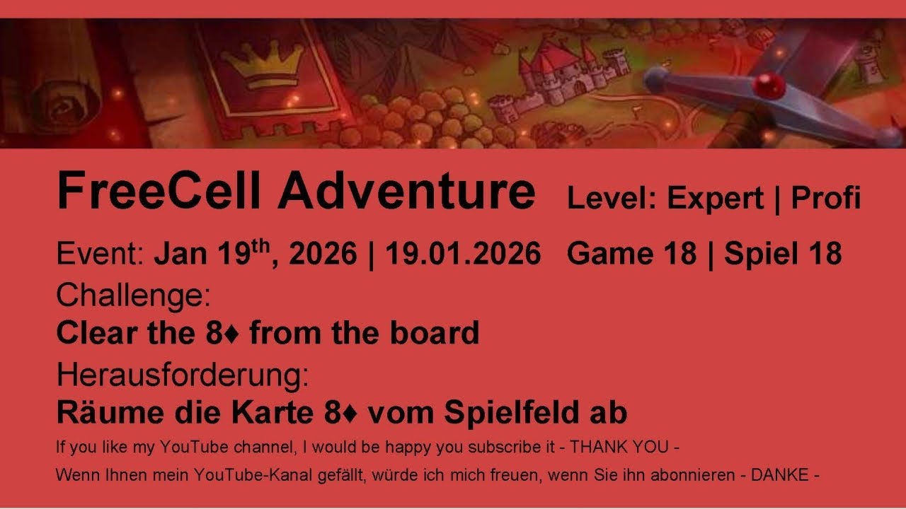 FreeCell Adventure - Expert #18 | Jan 19th, 2026
