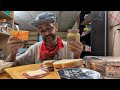 ASMR. Eating Suprosata And Cheese Sandwiches, Oikos Yogurt, Beef Jerky And Potato salad.