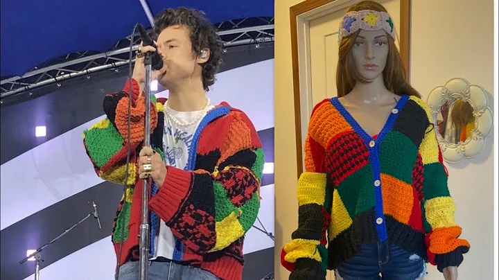 Trendy crochet cardigan inspired by Harry Styles