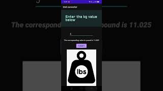 Kilograms to pounds converter using Android studio and java✌️ screenshot 2