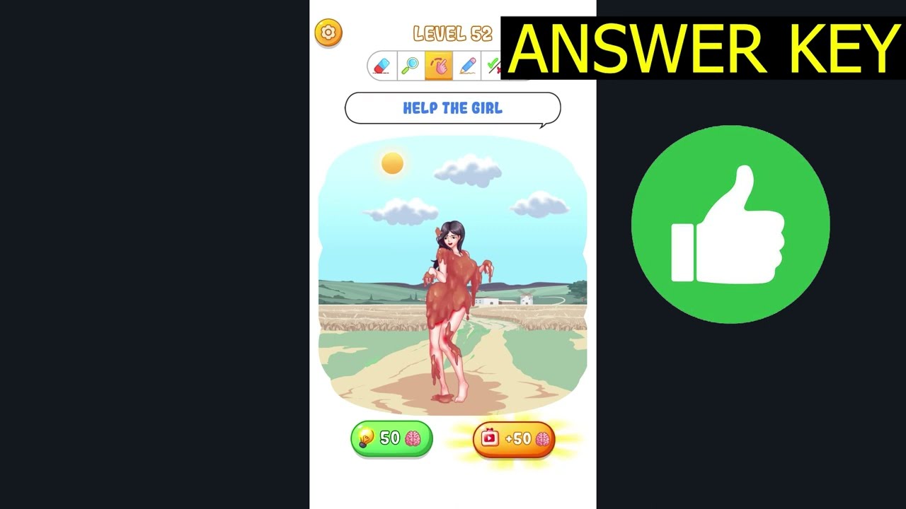 Tricky Quiz Brain Out Puzzle LEVEL 52 Help the girl (ANSWER KEY) Gameplay Walkthrough - SlowMotion