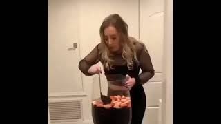 Woman Drinking Giant Gl Of Wine In The World