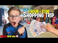 GIVING MY SON 1 HOUR TO SPEND £100!! *WHAT WILL HE BUY?*