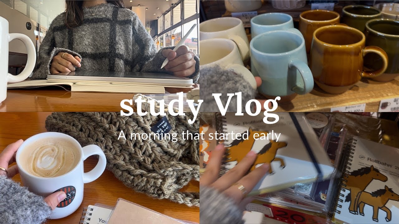 【study vlog】早起きして充実した休日🌿‬2時間勉強｜社会人2年目📚