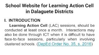 School Website for Learning Action Cell in Dalaguete Districts