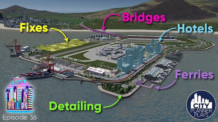 Detailing the Airport Island & Elevating Rail Tracks: Verde Beach - Vanilla Cities Skylines (Ep. 36)