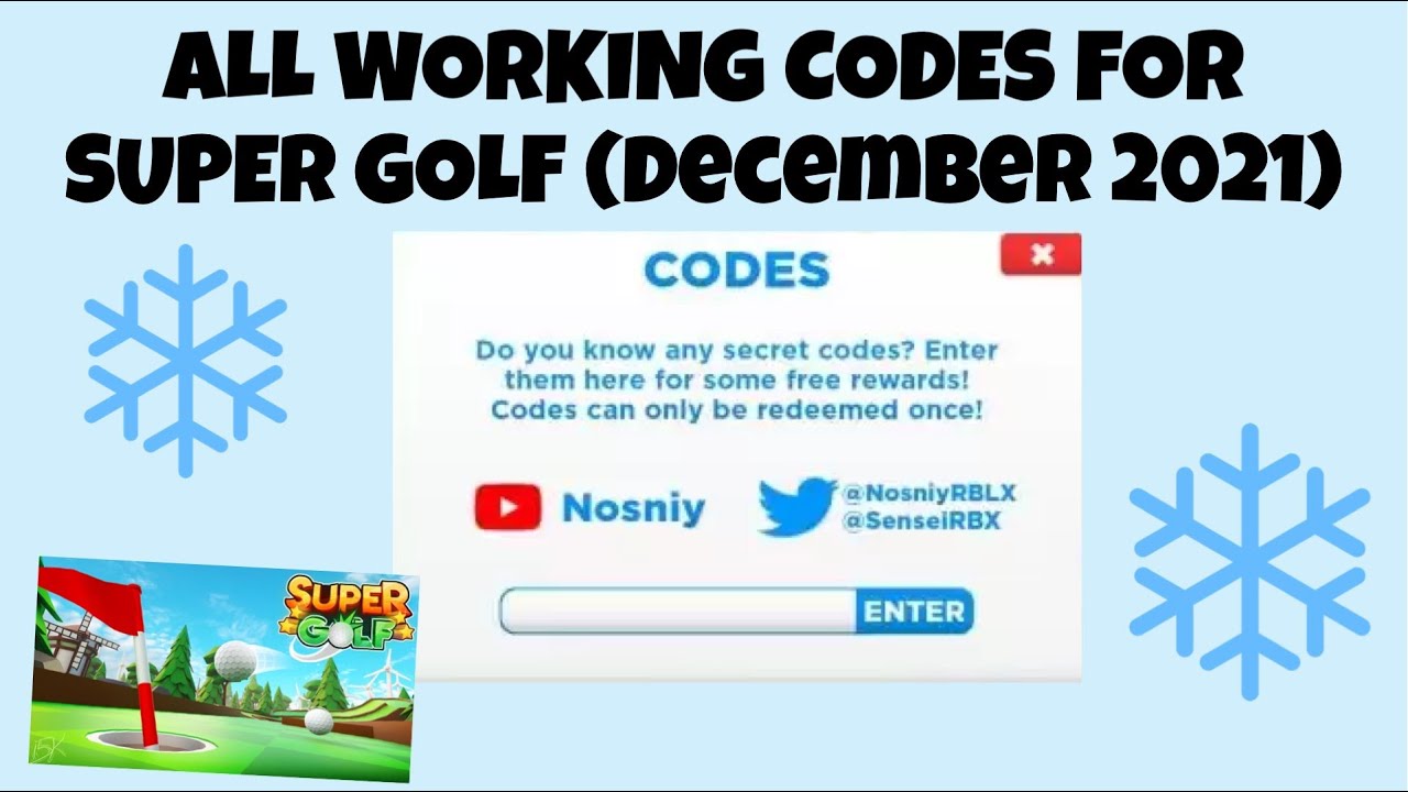 ALL WORKING CODES FOR SUPER GOLF (December 2021) YouTube