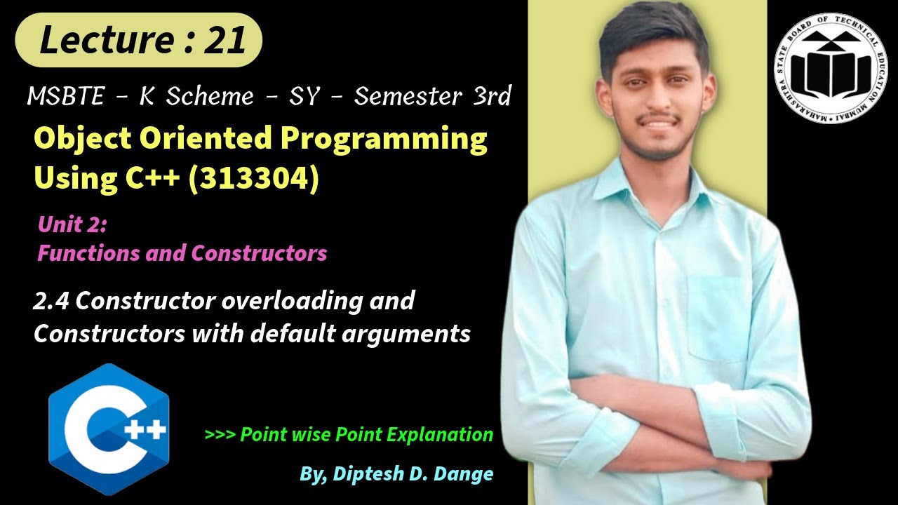 2.4 Constructor Overloading and Constructors with default arguments ...