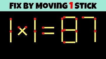 Cool Matchstick Puzzle - Fix The Equation by moving 1 stick - Improve IQ