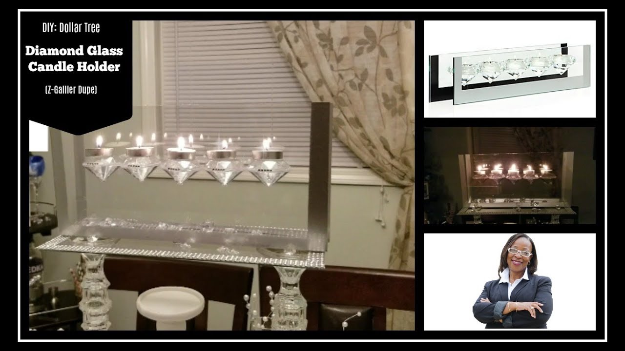 DIY Dollar Tree Glass Diamond Candle Holder (ZGallerie Dupe) YouTube