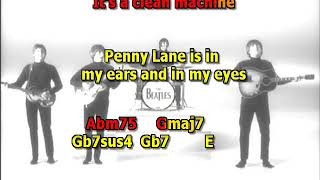 Penny Lane Beatles best karaoke instrumental lyrics chords cover
