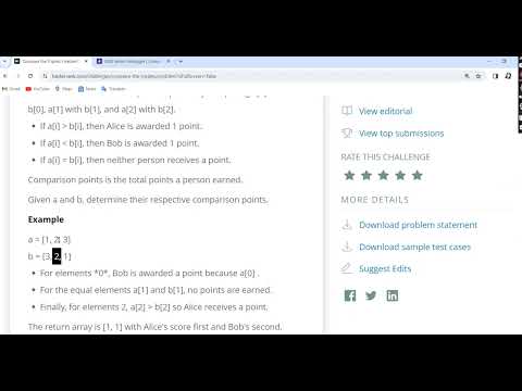 Algorithm Compare the Triplets part 1
