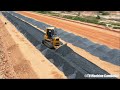Incredible Skills Operator Bulldozer Spreading Gravel Building Foundation Road ចាក់ថ្មមិចធ្វើផ្លូវ
