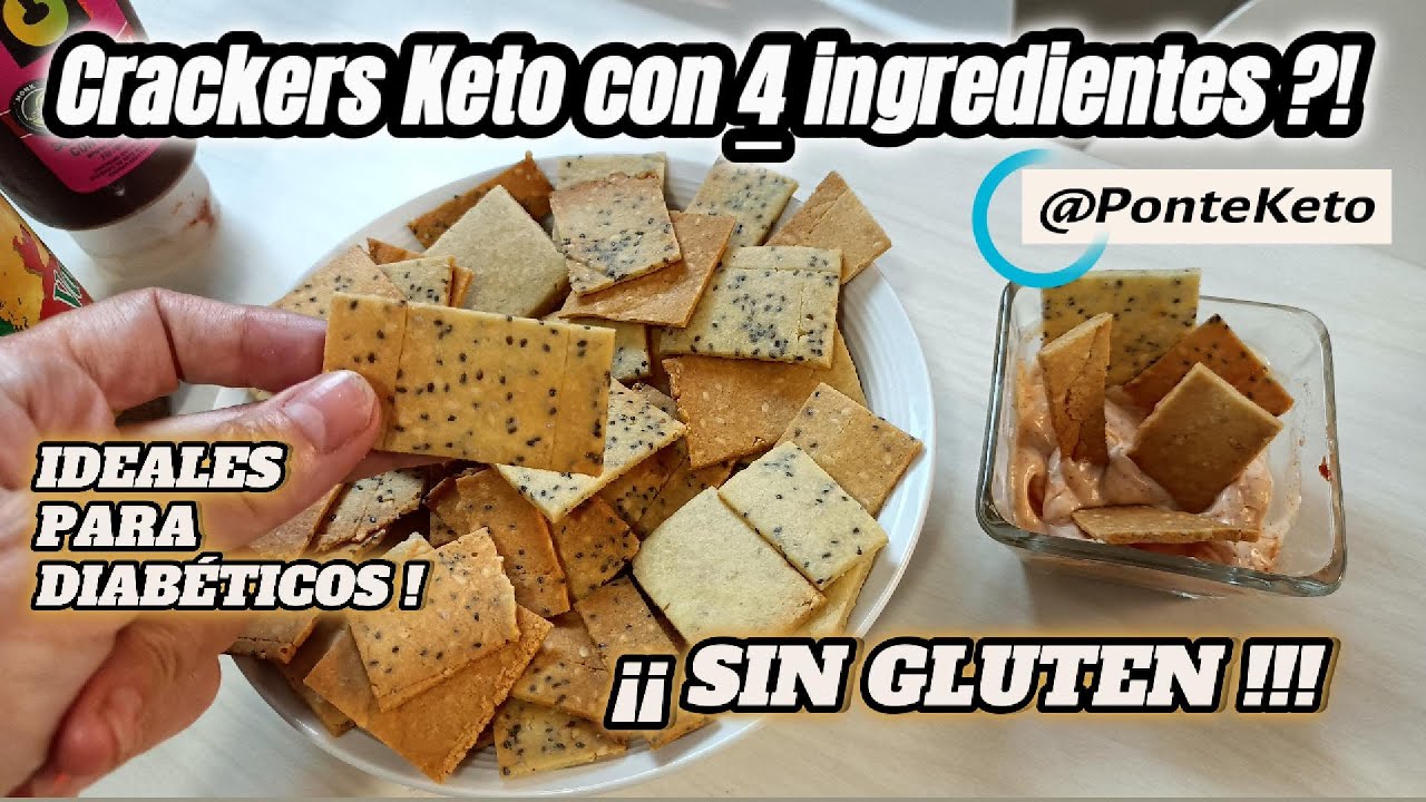 ¡CRACKERS CRUJIENTES! #Keto Sin gluten, Sólo 4 ingredientes!, en minutos están  listos!🌱 #ketofacil