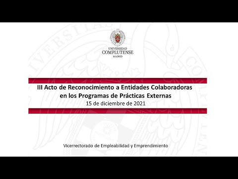 III Acto de Reconocimiento a Entidades Colaboradoras en los programas de Prácticas Externas