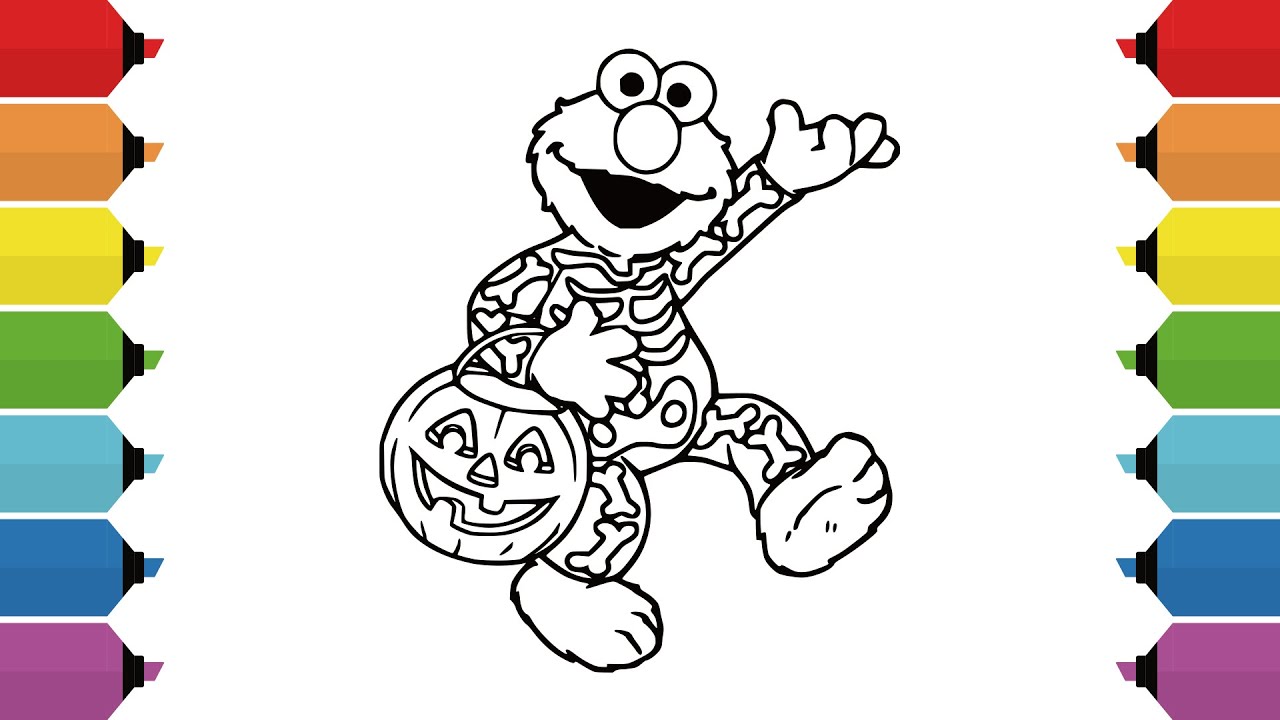 Coloring Elmo Halloween Sesame Street Coloring Page YouTube