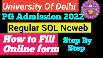 How To Fill Delhi University Pg Admission form 2022 | DU Pg Admission 2022